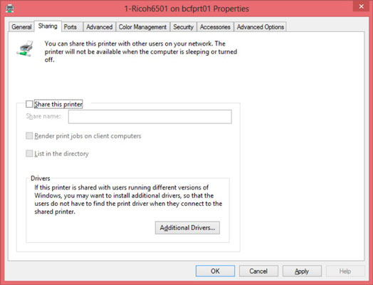 share printer windows 8