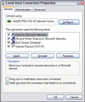 hur man ställer in ett LAN på webbanslutningen i Windows XP
