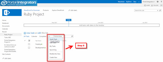 Once you have listed all your tasks, you can change the view of your task summary by selecting from a drop-down list.