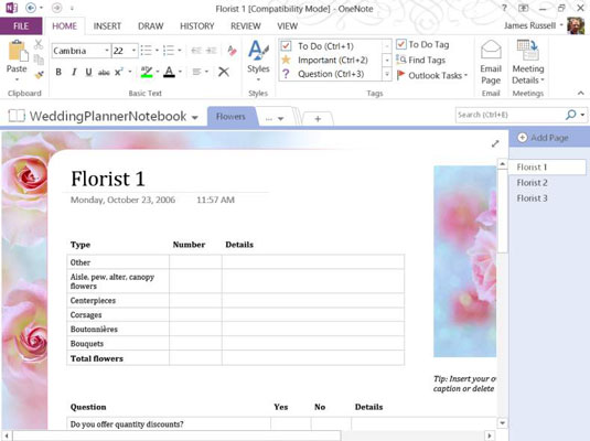 Calendar Template For Onenote from www.dummies.com