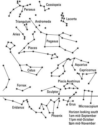 October Star Chart Northern Hemisphere