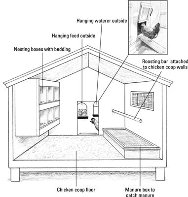 Anatomy of a Garden Chicken Coop - dummies