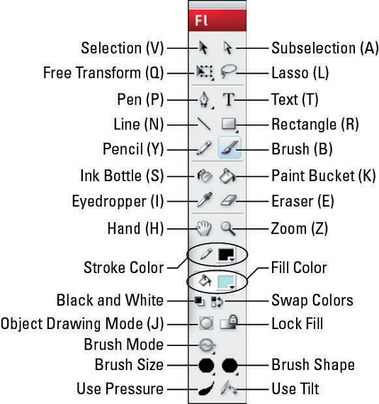 Flash Cs3 Tools Panel Dummies