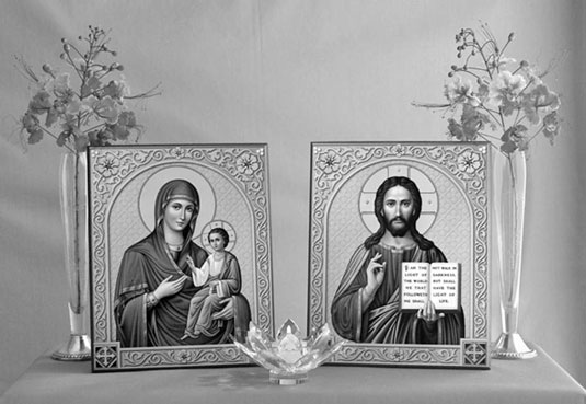According to Orthodox Christianity, icons depicting Jesus, Mary, biblical events, and the saints are passageways for the worshipper to enter the holy presence of God’s Kingdom.