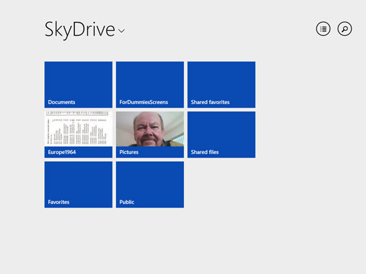 From the Start screen, open the SkyDrive app.