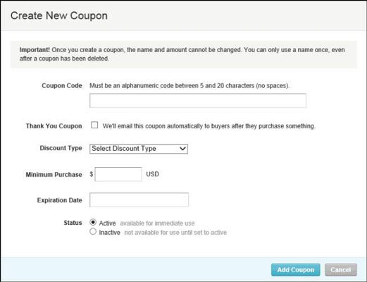 How To Create Etsy Coupons Dummies