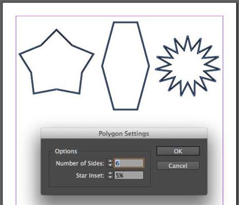 The Polygon settings dialog box in InDesign.