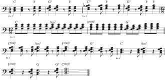 Figure 13: Some left hand seventh chord progressions.