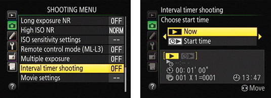 To begin setting up your capture session, highlight Now or Start Time.