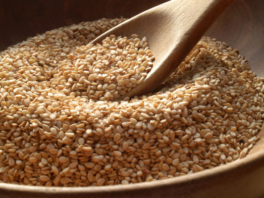 Most notably in Mediterranean cuisine, ground sesame seeds are used to make tahini.