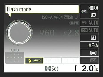 The fastest way to change the Flash mode is to hold down the Flash button while rotating the Comman