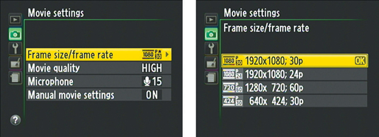 This option is one of two that affect movie quality.