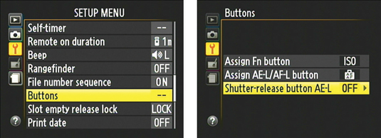 If you turn this option on, pressing the shutter button halfway locks exposure and focus.