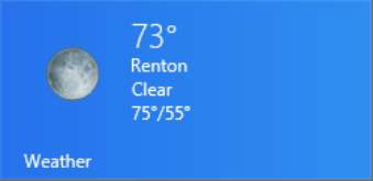 Click the Weather tile on the Start screen.