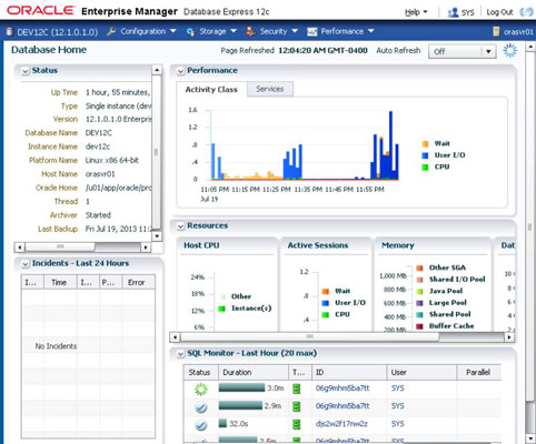 How To Navigate Oracle 12c S Enterprise Manager Express