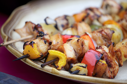 Grilled Chicken and Vegetable Skewers