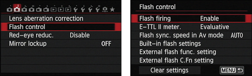 Set this option to Enable for normal flash firing in the advanced exposure modes.