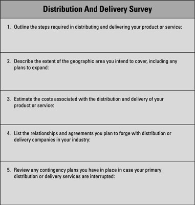 Distribution section business plan
