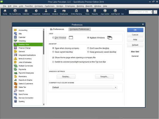How To Change The Quickbooks 2014 Desktop View Dummies