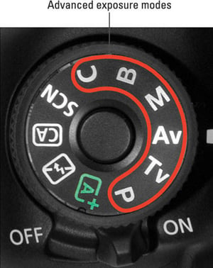 To fully control exposure and other picture properties, choose one of these exposure modes.