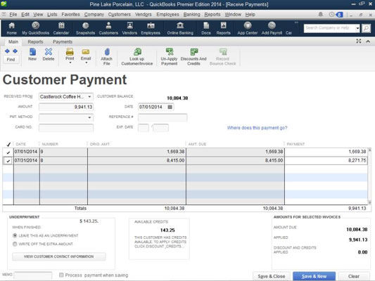 quickbooks online settings for applying payments