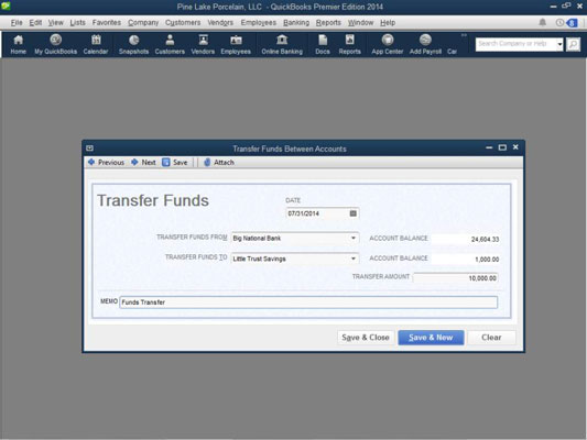 How To Transfer Money Between Bank Accounts With Quickbooks Dummies