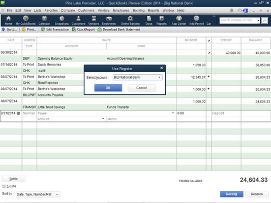 How to Record Register Transactions in QuickBooks - dummies