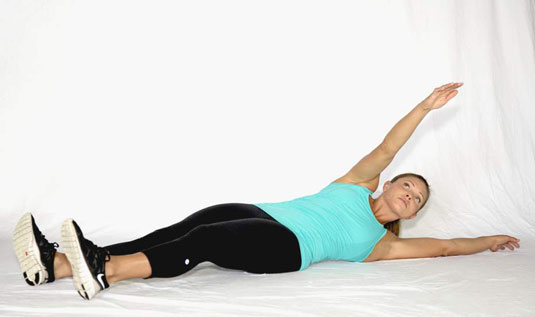 Rolling from your back onto your stomach from your upper body