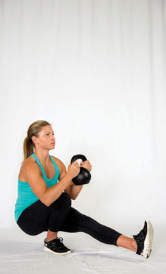 Begin to squat down as low as you can on one leg while keeping your heel on the ground, your knee in line with your toes, and your back as flat as possible.
