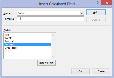 Click the Formula text box and then delete the zero (0) after the equal sign and position the insertion point immediately following the equal sign (=).