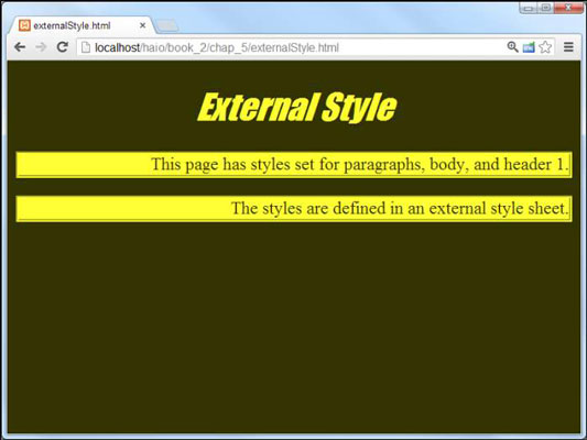 How To Use An External Style Sheet For Html5 And Css3 Programming Dummies