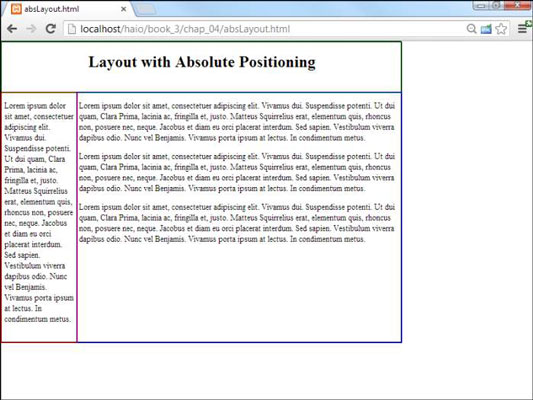 How To Build An Html5 And Css3 Page Layout With Absolute Positioning Dummies