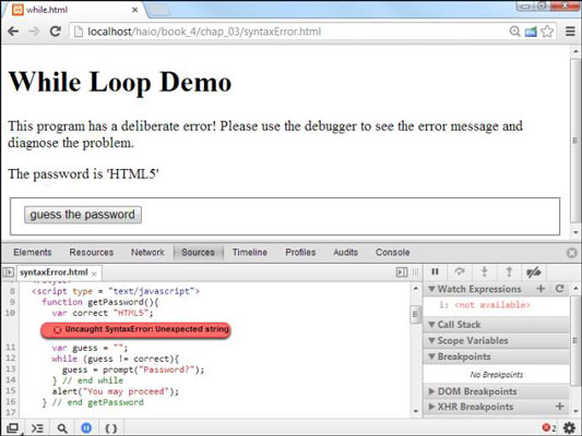 Errors in JavaScript  JavaScript Tutorial : JavaScript - Errors