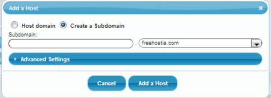 Pick a subdomain.