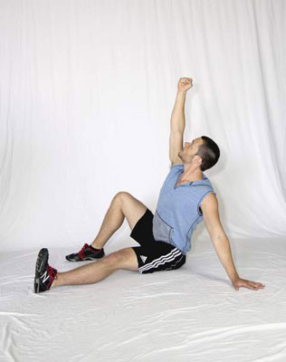 Move from your forearm up to your hand, by extending the elbow.