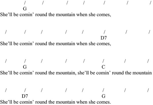 Strum along to “She’ll Be Coming ’Round the Mountain.”