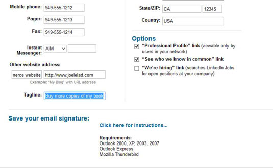 Near the bottom of the page, click the Click Here for Instructions link under the Save Your Email Signature header to create and save your e-mail signature.