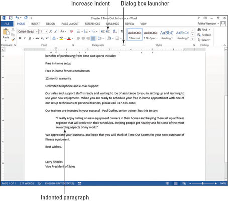 business writing indenting paragraphs letter