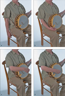 Follow these steps to find a good right-hand bluegrass position. [Credit: Photographs by Anne Hamer