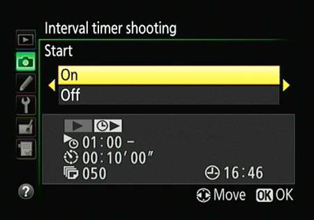 After setting the capture options, press the Multi Selector.