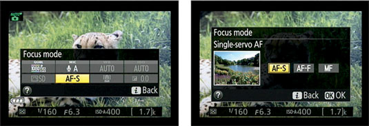 Set the Focus mode to AF-S or AF-F.