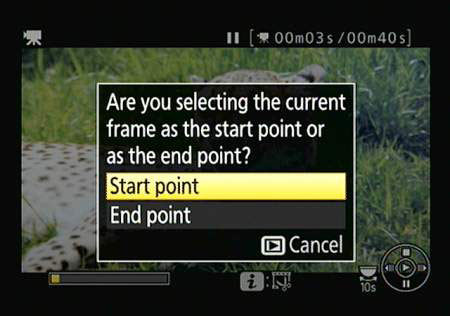 Highlight Choose Start/End Point and press OK.