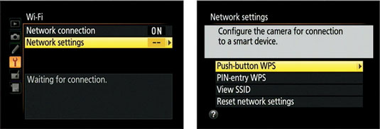 Highlight Network Settings and press the Multi Selector right.