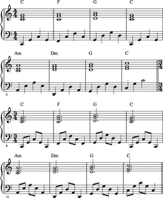 sad piano chords for a song