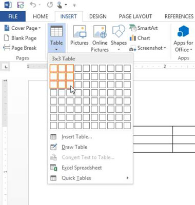 How To Insert Or Draw A Table In Word 13 Dummies