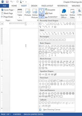 How To Draw Shapes In Word 13 Dummies