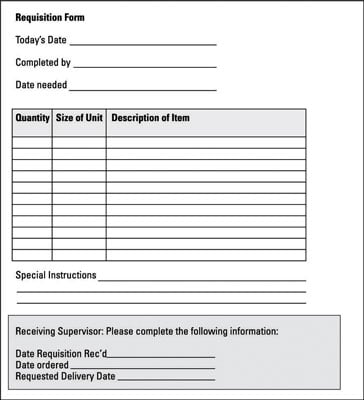 [Credit: Sample requisition sheet.© John Wiley & Sons, Inc.]