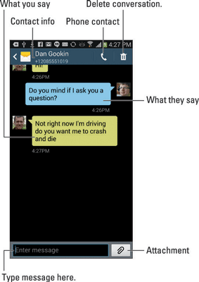 How To Compose A Text Message On The Samsung Galaxy Note 3 Dummies