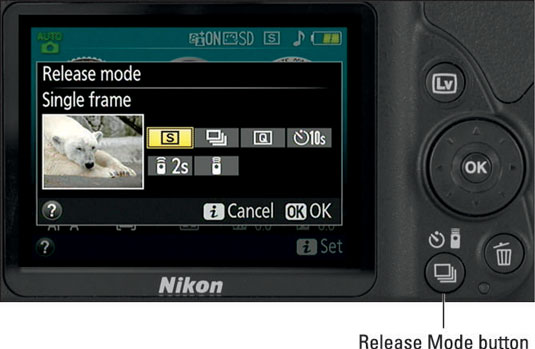 The Release Mode button offers the fastest access to the setting.
