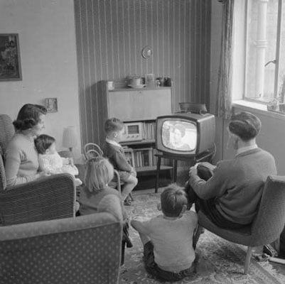 Image result for 1950s kids watch TV